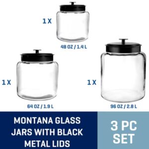3-Piece Anchor Hocking Glass Jars with Black Metal Lids $28 5 Anchor Hocking