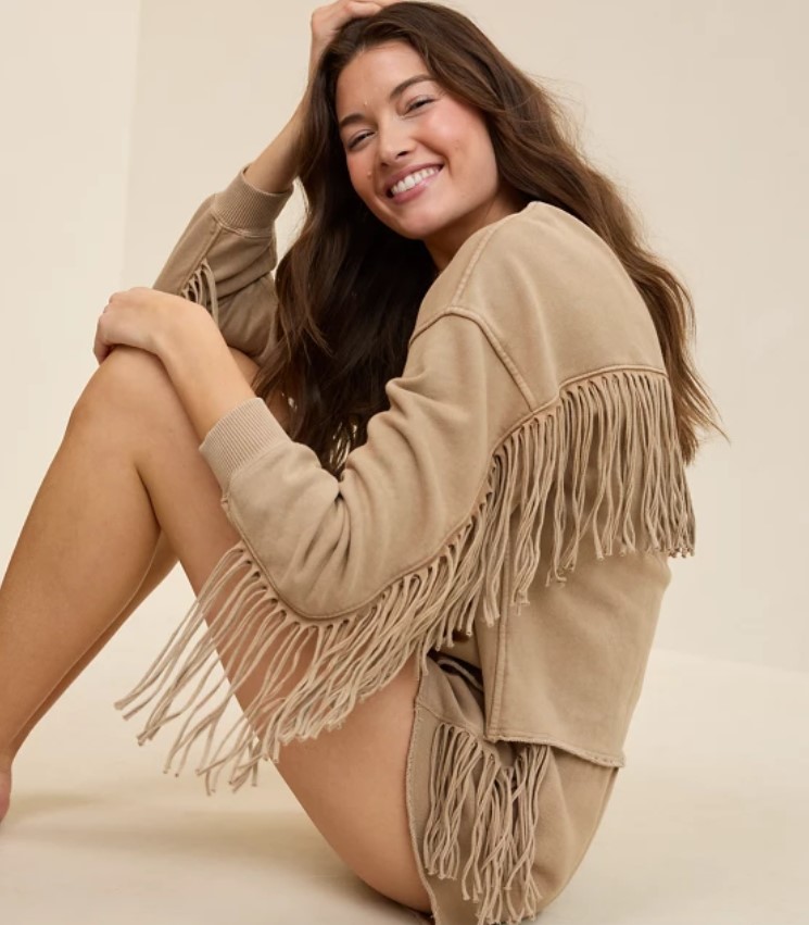 Aerie Women's Festival Fringe Crew Sweatshirt $19.48 15 Aerie