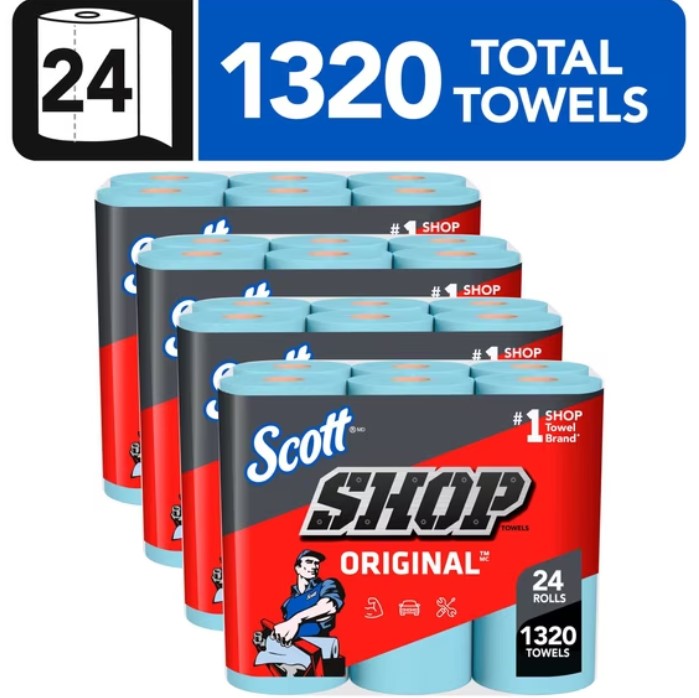 4-Pack 6-Roll Scott Original Blue Towels $12.48 3 Scott
