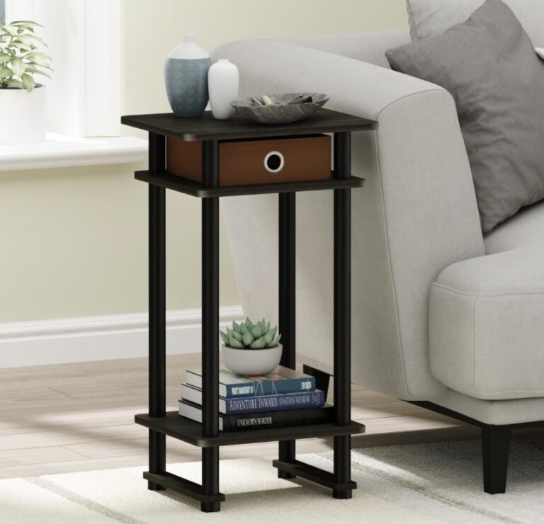 Furinno Turn-N-Tube Tall End Table with Bin $13.99 3 Furinno