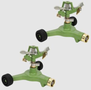 2-Pack Martha Stewart Heavy-Duty Metal Impulse Sprinkler with 6" Wheel Base $20 1 Martha Stewart