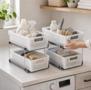 2-Pack Madesmart Premium Antimicrobial Under Cabinet 2-Tier Organizers $19.99 3 Madesmart