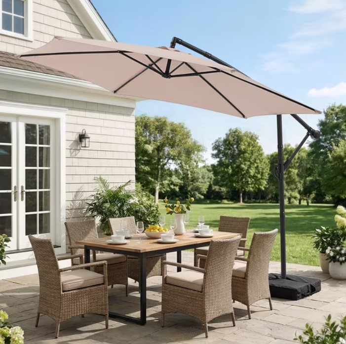 Autlaycil 10ft Cantilever Patio Umbrella with Base $59.96 15 Autlaycil