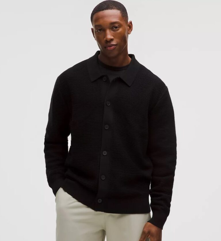 lululemon Men's Cotton-Blend Knit Collared Cardigan $59 9 lululemon