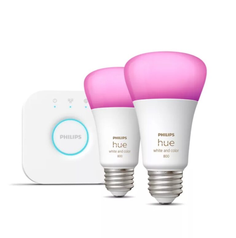 Philips Hue Smart Light Starter Kit (1 Bridge + 2x800LM 60W A19 LED Bulbs) $49.99 7 Philips Hue