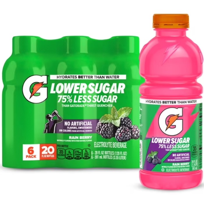 6-Pack Gatorade 20oz Lower Sugar Electrolyte Sports Drink $3.97 1 Gatorade
