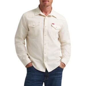 Wrangler Men's Slim Fit Long Sleeve Woven Twill Denim Shirt $12.83 9 Wrangler