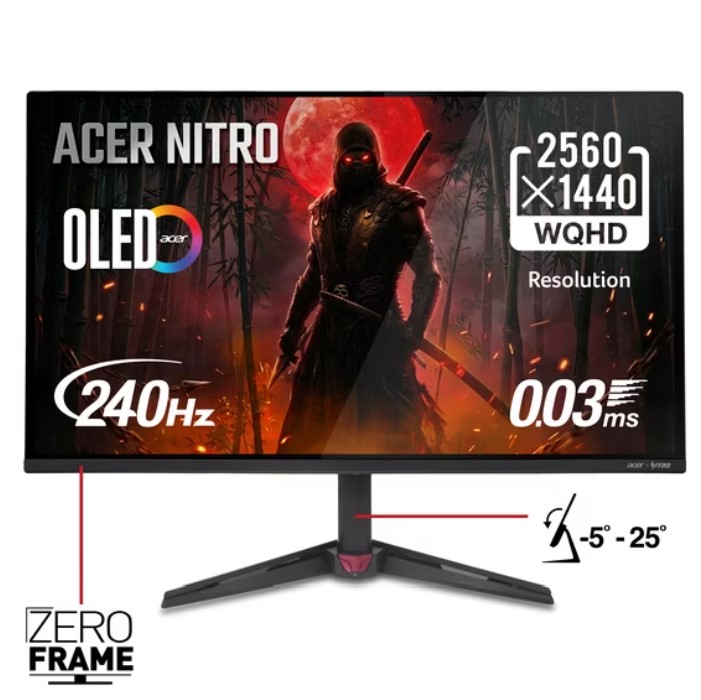 Acer Nitro 27" WQHD 2560x1440 240Hz Gaming Monitor (VG277U Xbiip) $269 13 Acer