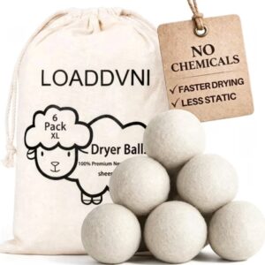6-Pack Loaddvni XL Organic Wool Dryer Balls $8.54 9 loaddvni