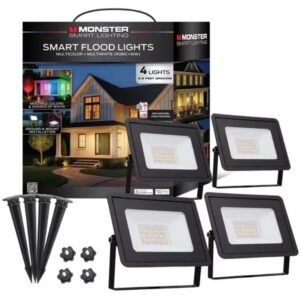 4-Pack Monster Smart Outdoor Multicolor LED Flood Lights $39.99 15 Monster