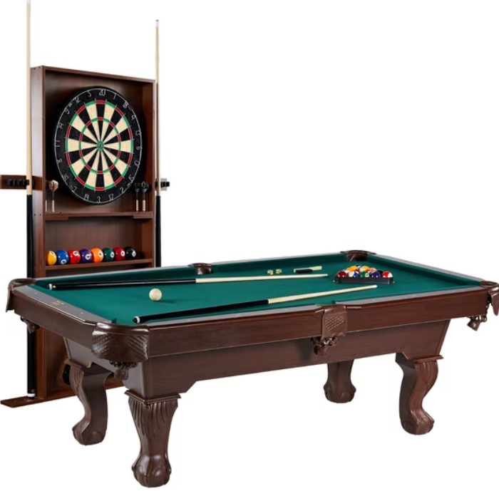 Barrington Billiards 7.5 ft Pool Table Set with Cue Rack & Dartboard $399 19 Barrington Billiards