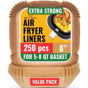 250-Piece Baker's Signature 8” Square Air Fryer Paper Liners $17.99 13 Baker's Signature