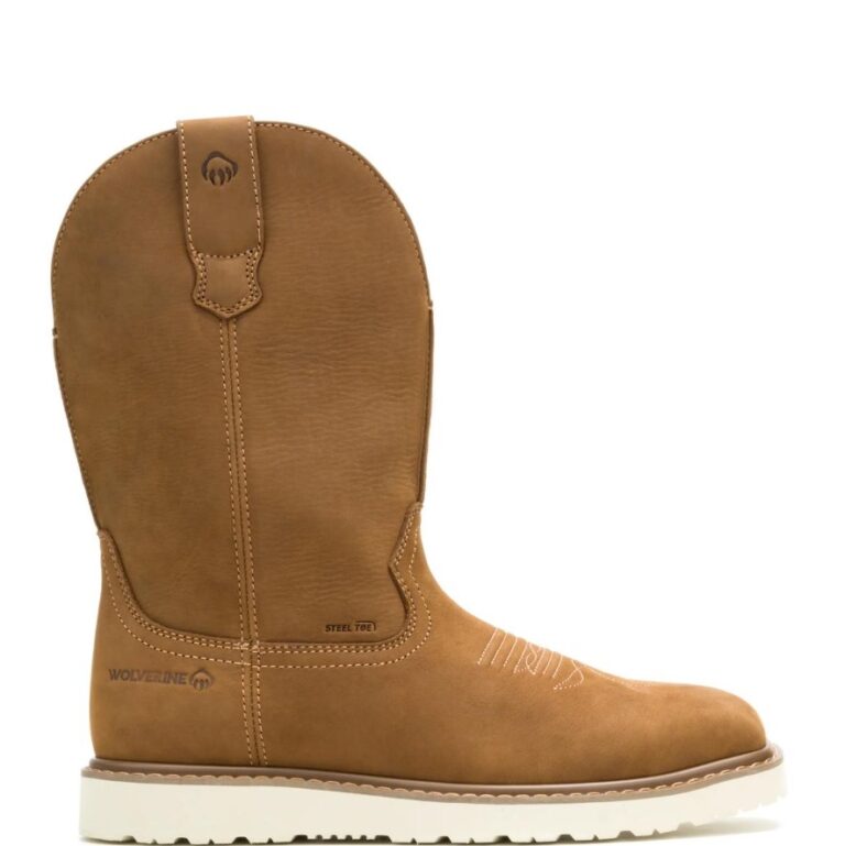 Wolverine Men's Bronc Wedge Pull-On Steel Toe Wellington Work Boots $70 5 Wolverine