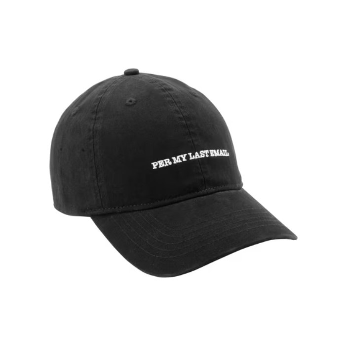 Time and Tru Per My Last Email Cotton Baseball Hat $2.48 17 Time and Tru
